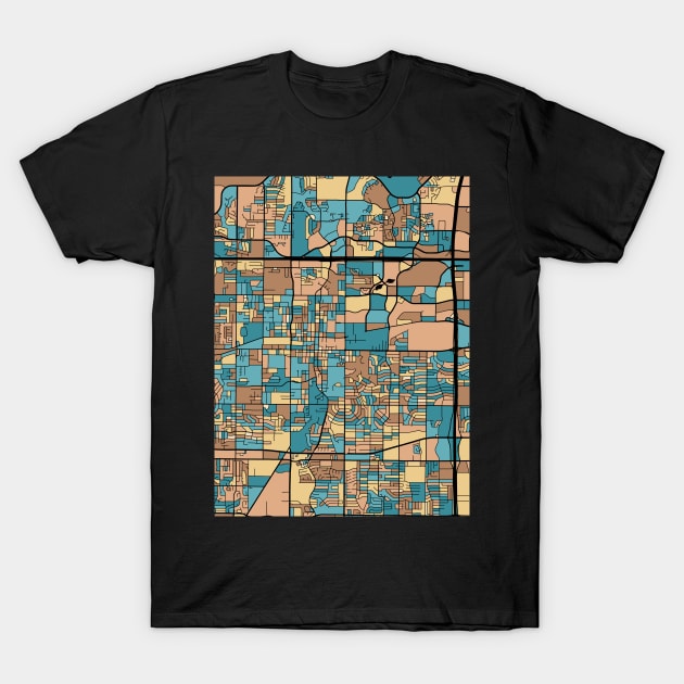 Arlington Map Pattern in Mid Century Pastel T-Shirt by PatternMaps